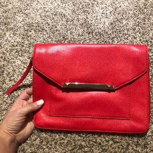 Stella & Dot Bright Coral Pink Red Crossbody